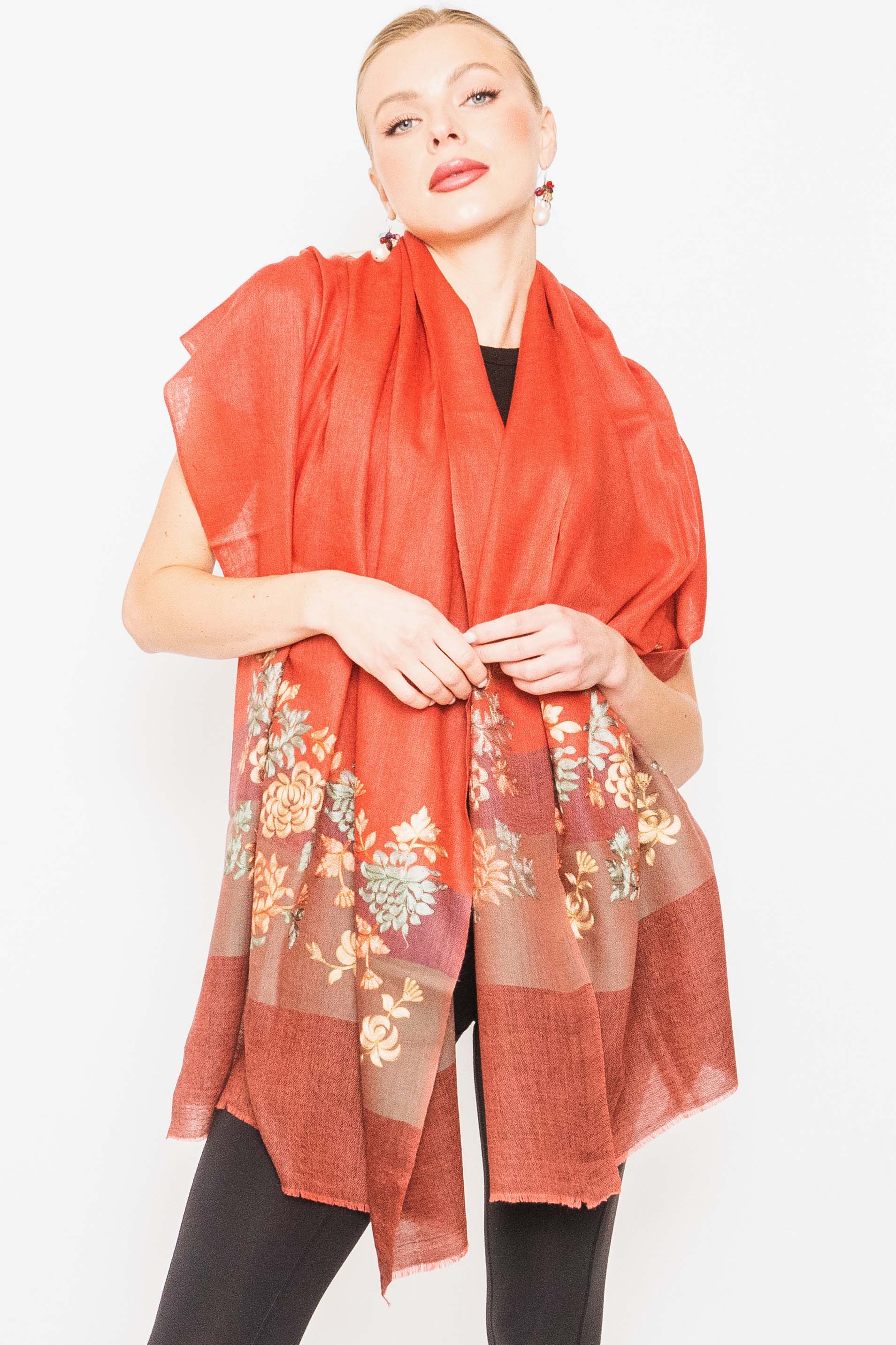 Wool Rose Embroidered Shawl – Kumari's Ltd.