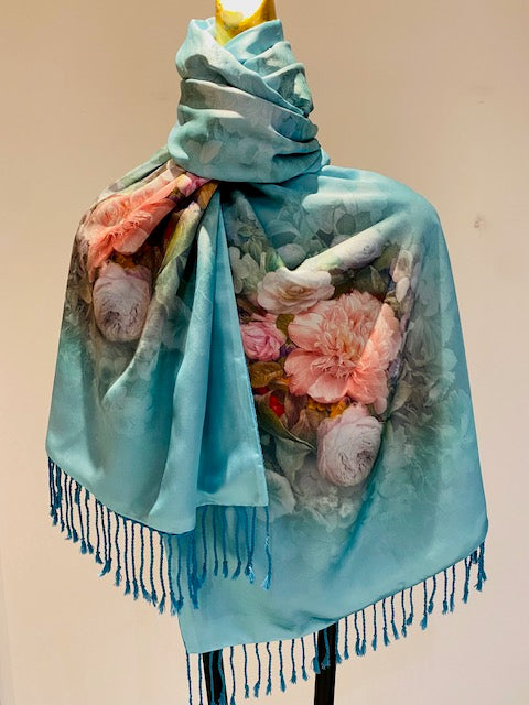 Silk Cashmere Scarf -  Winter Sale 50% Off - At checkout use code Winter50%