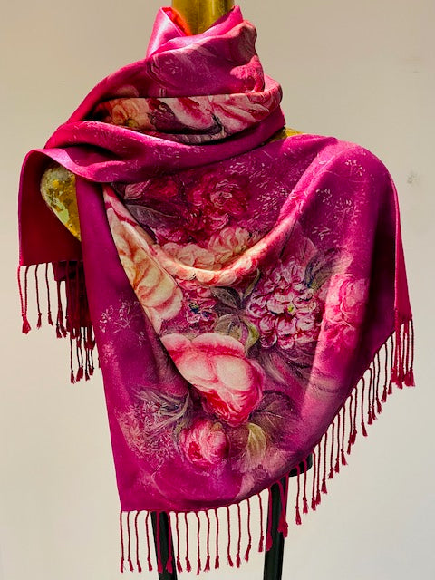 Silk Cashmere Scarf -  Winter Sale 50% Off - At checkout use code Winter50%