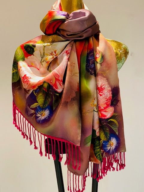 Silk Cashmere Scarf -  Winter Sale 50% Off - At checkout use code Winter50%