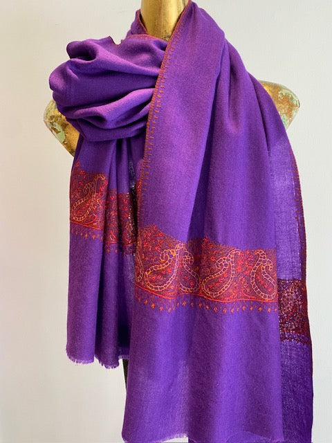 Kashmiri Shawl With Embroidery.     March Sale 25% Off ....At Checkout Use Code March25