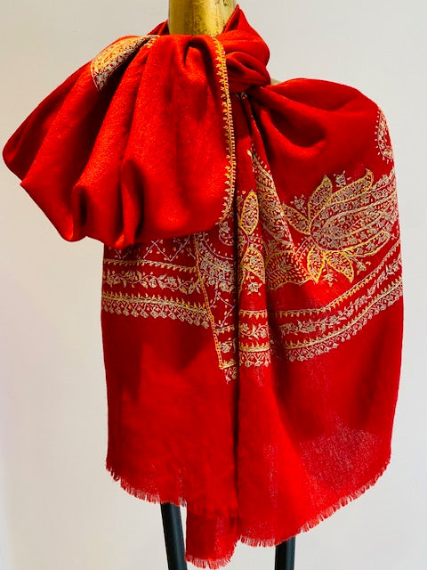 Kashmiri Shawl With Embroidery.     March Sale 25% Off ....At Checkout Use Code March25