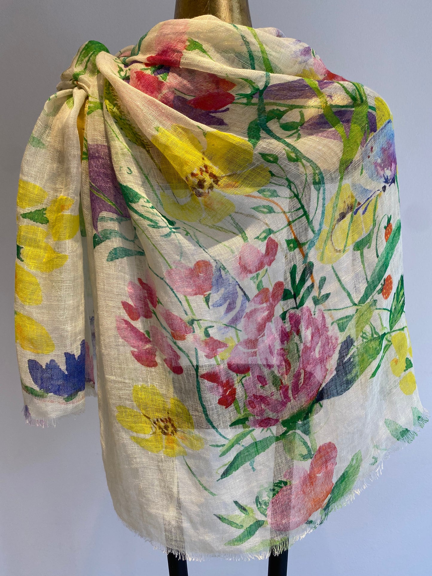 Linen Printed Scarf.      March Sale 25% Off ....At Checkout Use Code March25