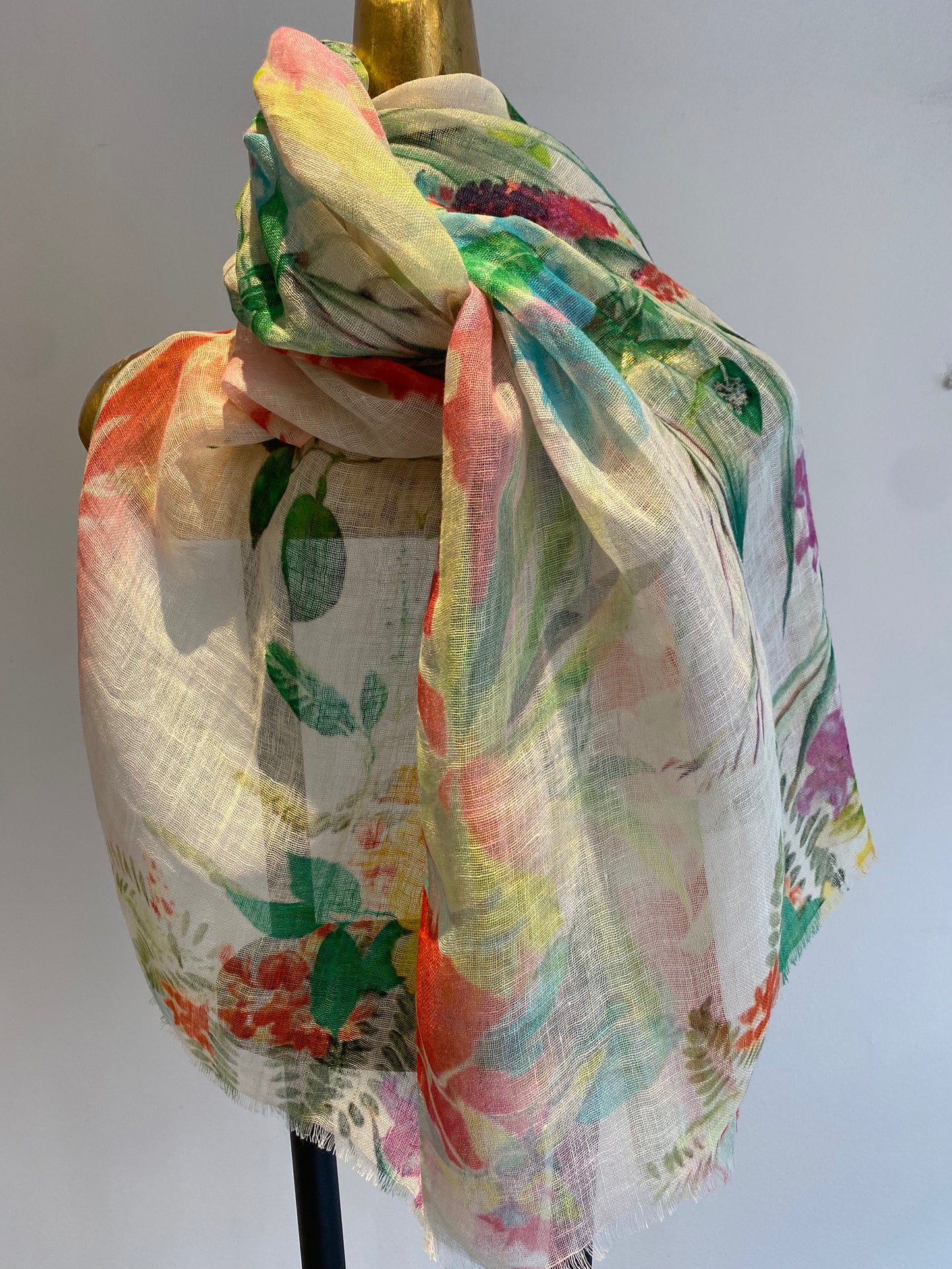 Linen Printed Scarf.      March Sale 25% Off ....At Checkout Use Code March25