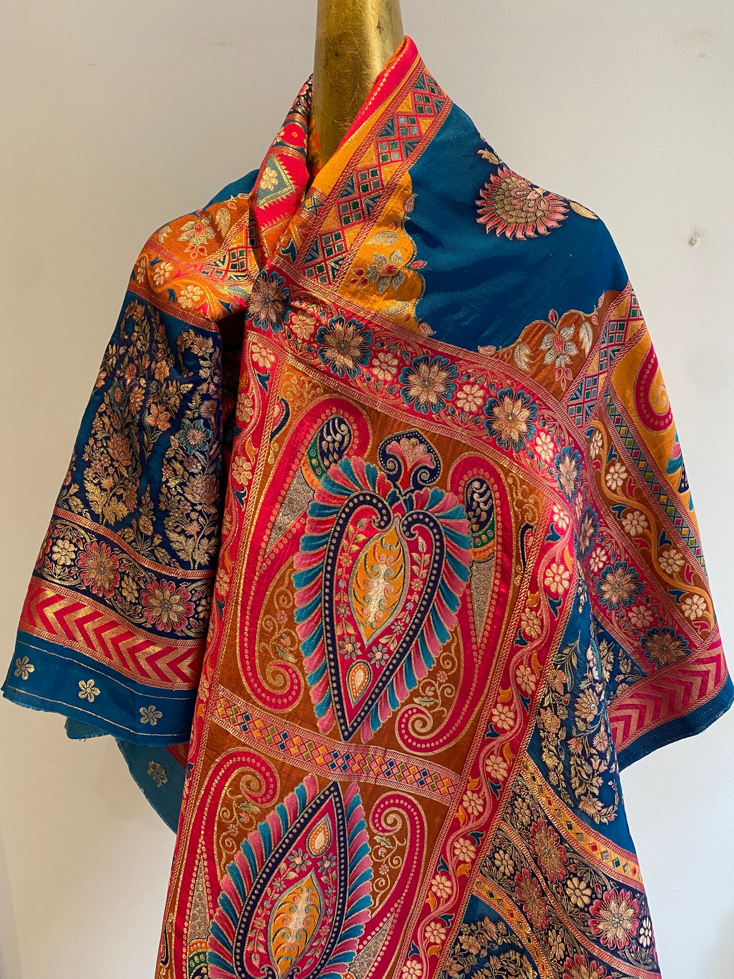 Hand Woven Silk Brocade Shawl