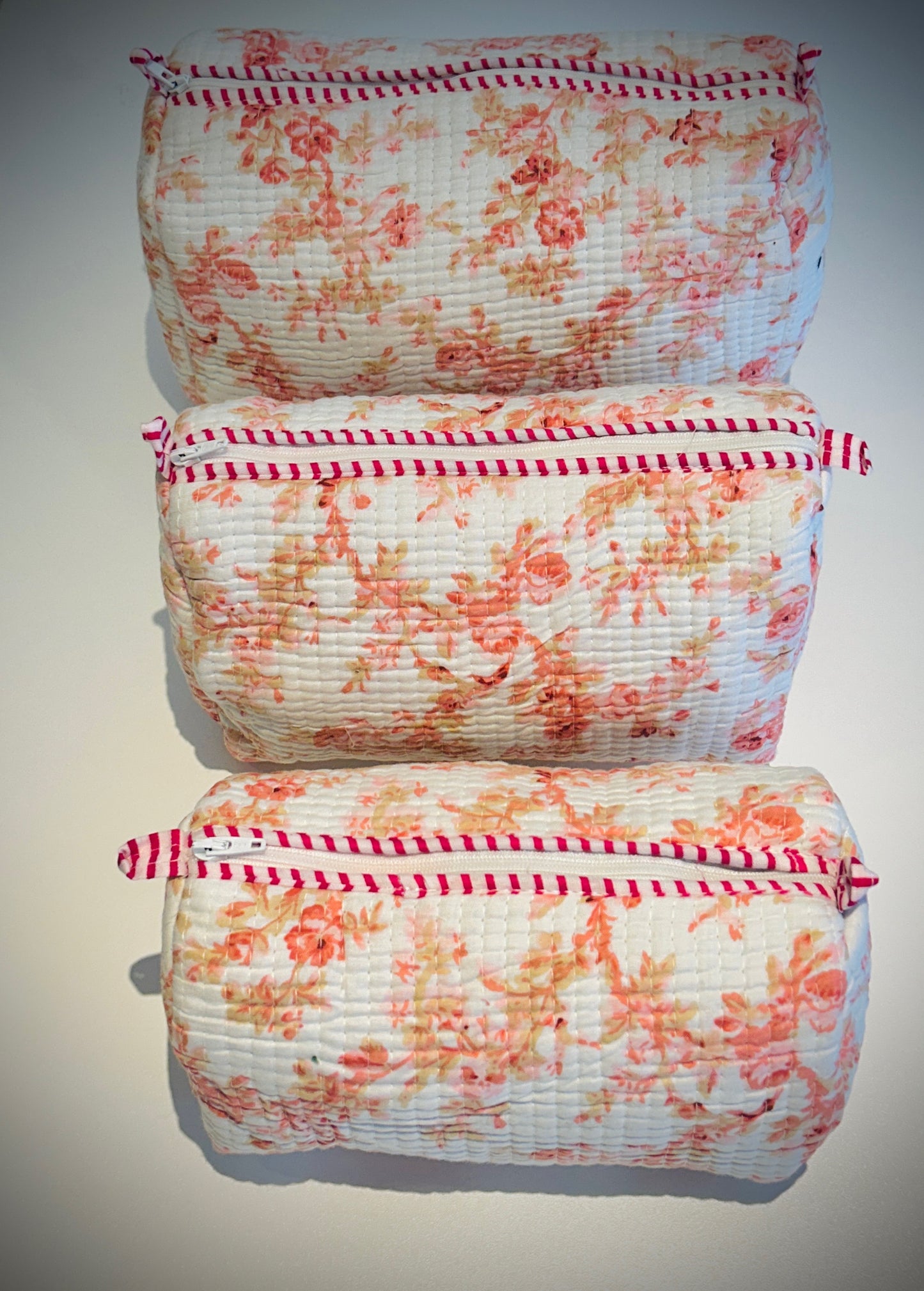 Hand Blocked Cotton Travel Set Of 3.       March Sale 25% Off ....At Checkout Use Code March25