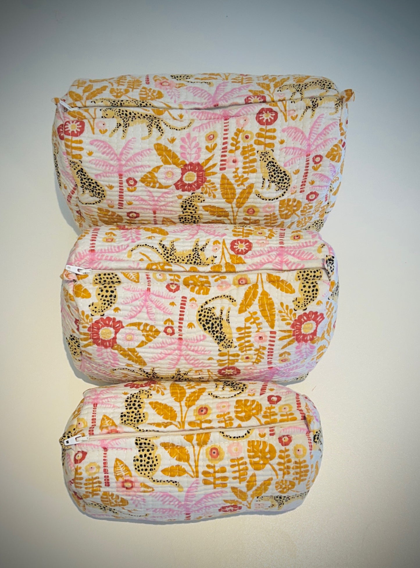 Hand Blocked Cotton Travel Set Of 3.       March Sale 25% Off ....At Checkout Use Code March25