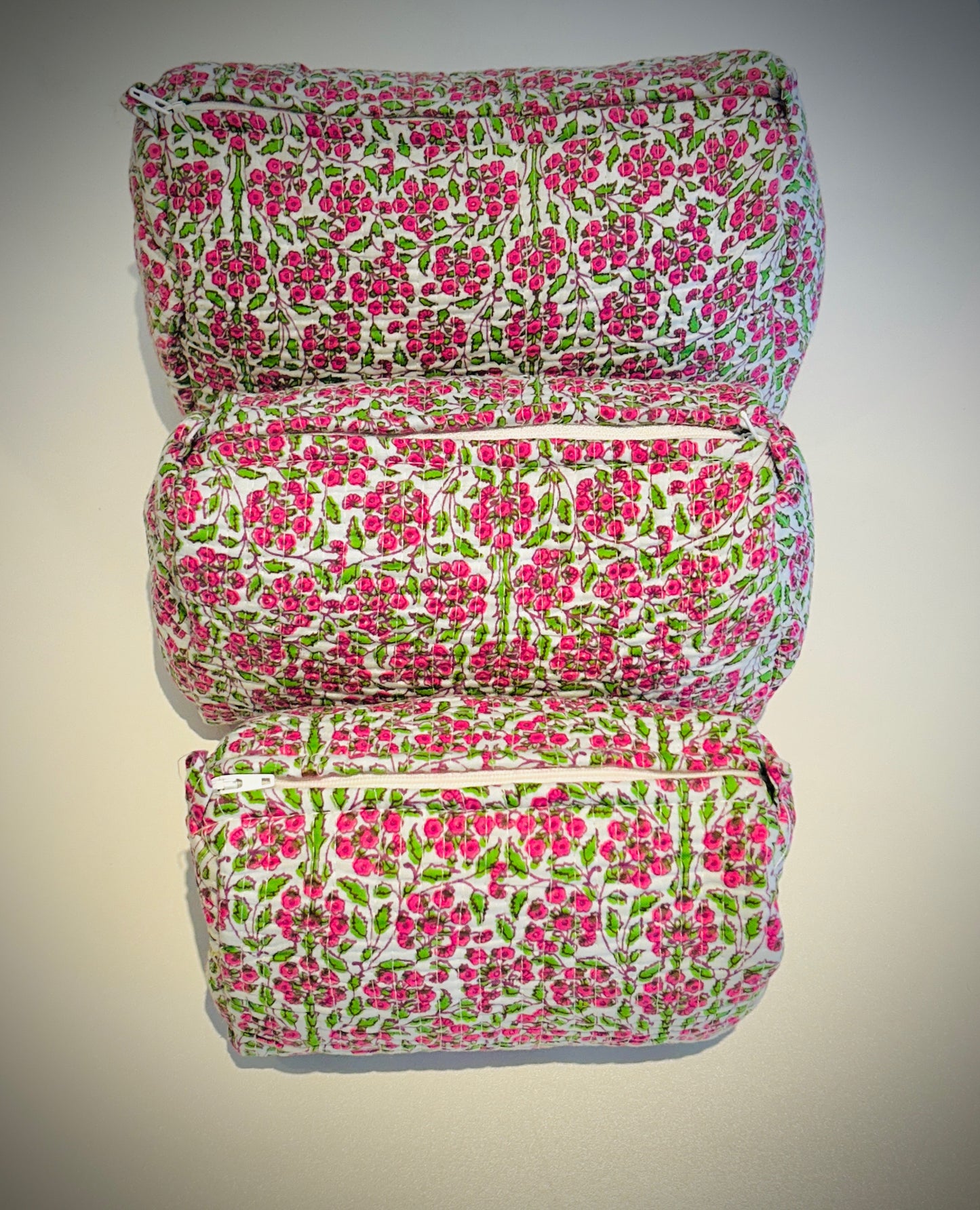 Hand Blocked Cotton Travel Set Of 3.       March Sale 25% Off ....At Checkout Use Code March25