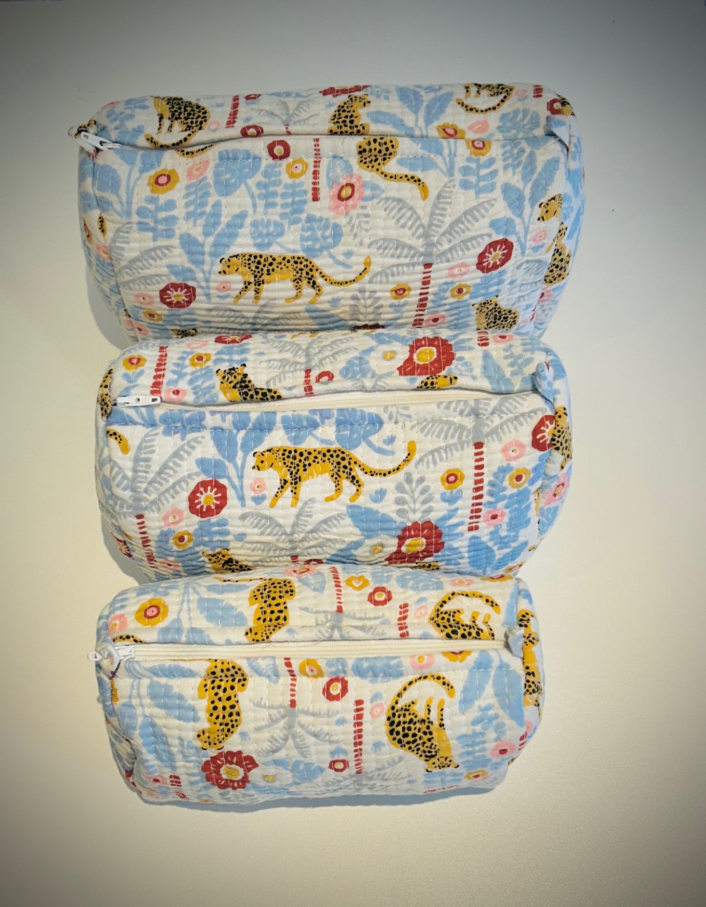 Hand Blocked Cotton Travel Set Of 3.       March Sale 25% Off ....At Checkout Use Code March25