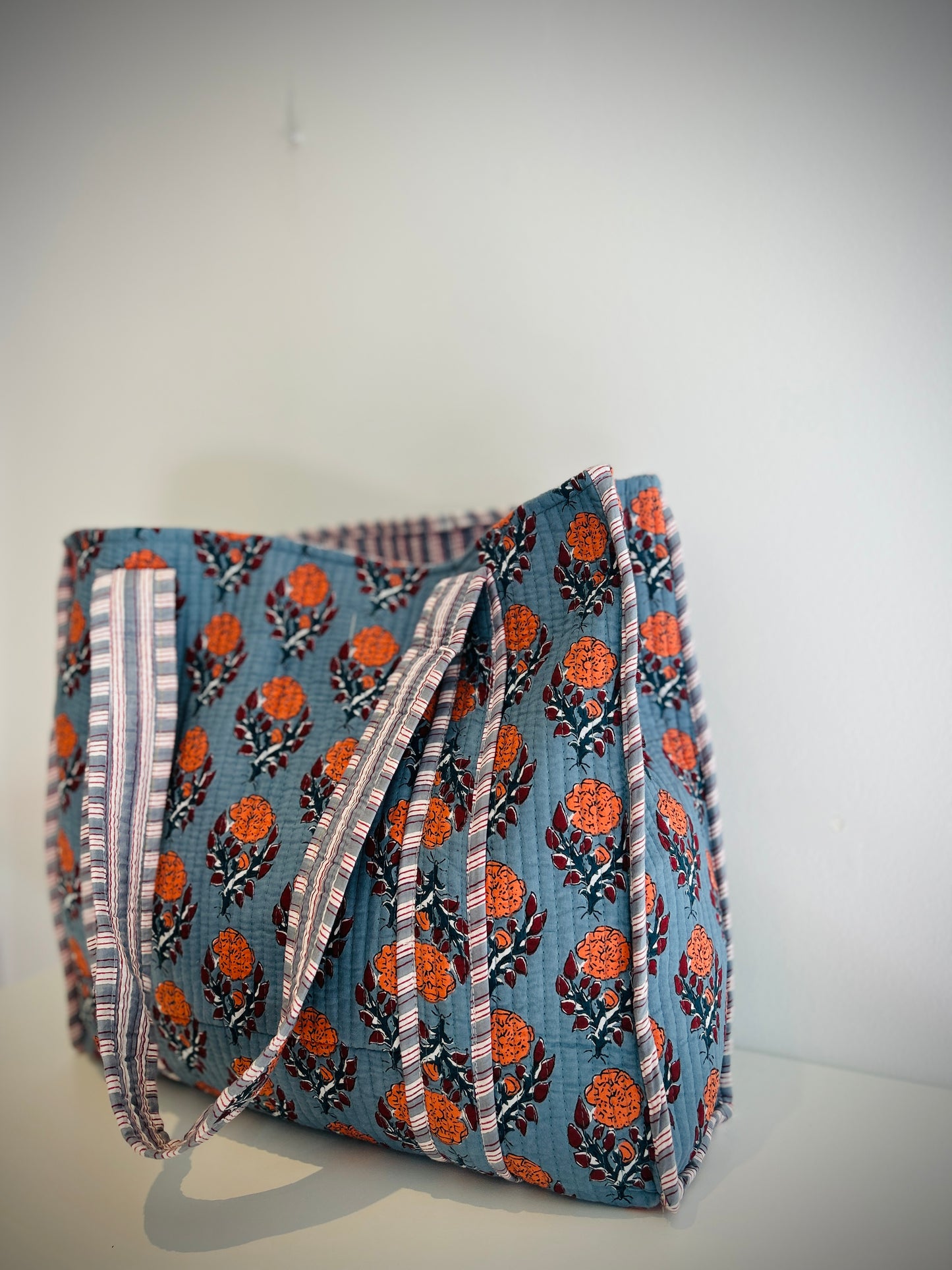 Hand Blocked Cotton Carry Bag.      March Sale 25% Off ....At Checkout Use Code March25