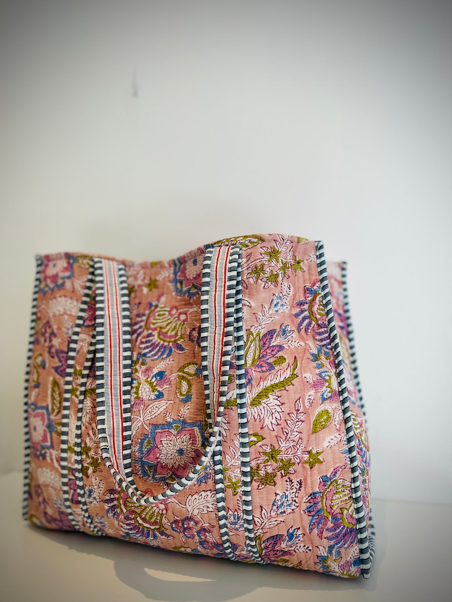 Hand Blocked Cotton Carry Bag.      March Sale 25% Off ....At Checkout Use Code March25