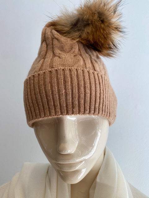 Cashmere Hat With Pom Pom