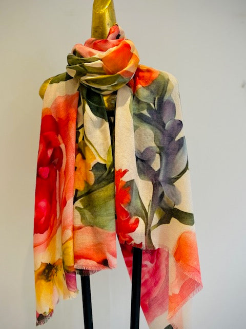 Luxury Light Cashmere Printed Shawl.       March Sale 25% Off ....At Checkout Use Code March25