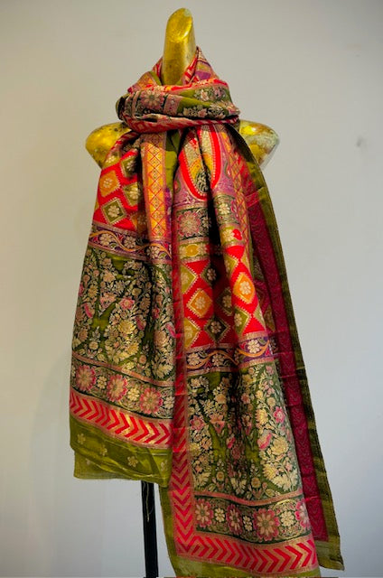 Hand Woven Silk Brocade Shawl