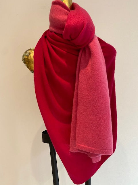 Two Tone Knitted Cashmere Shawl -  Winter Sale 50% Off - At checkout use code Winter50%