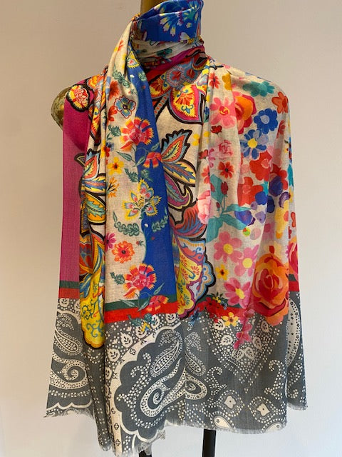 Silk Printed Scarves -  Winter Sale 50% Off - At checkout use code Winter50%