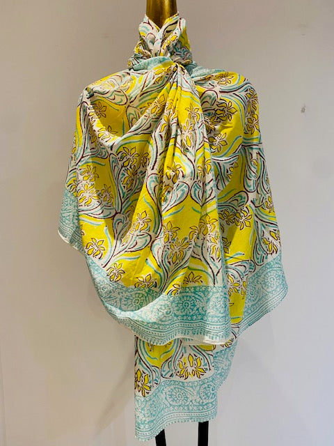 Hand Block Print Cotton Scarves.      March Sale 25% Off ....At Checkout Use Code March25