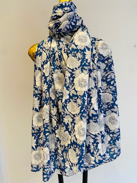 Hand Block Print Cotton Scarves.      March Sale 25% Off ....At Checkout Use Code March25