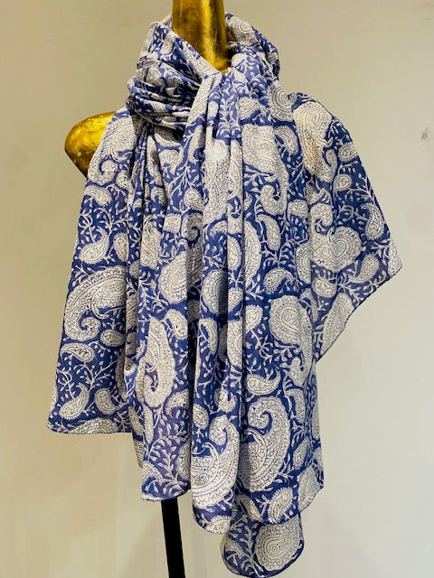 Hand Block Print Cotton Scarves.      March Sale 25% Off ....At Checkout Use Code March25