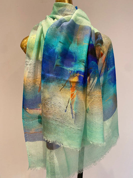 Printed Lightweight Scarf - Winter Sale 50% Off - At checkout use code Winter50%