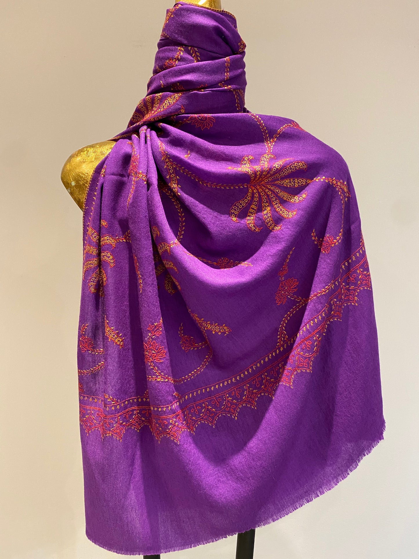 Kashmiri Shawl With Embroidery.     March Sale 25% Off ....At Checkout Use Code March25