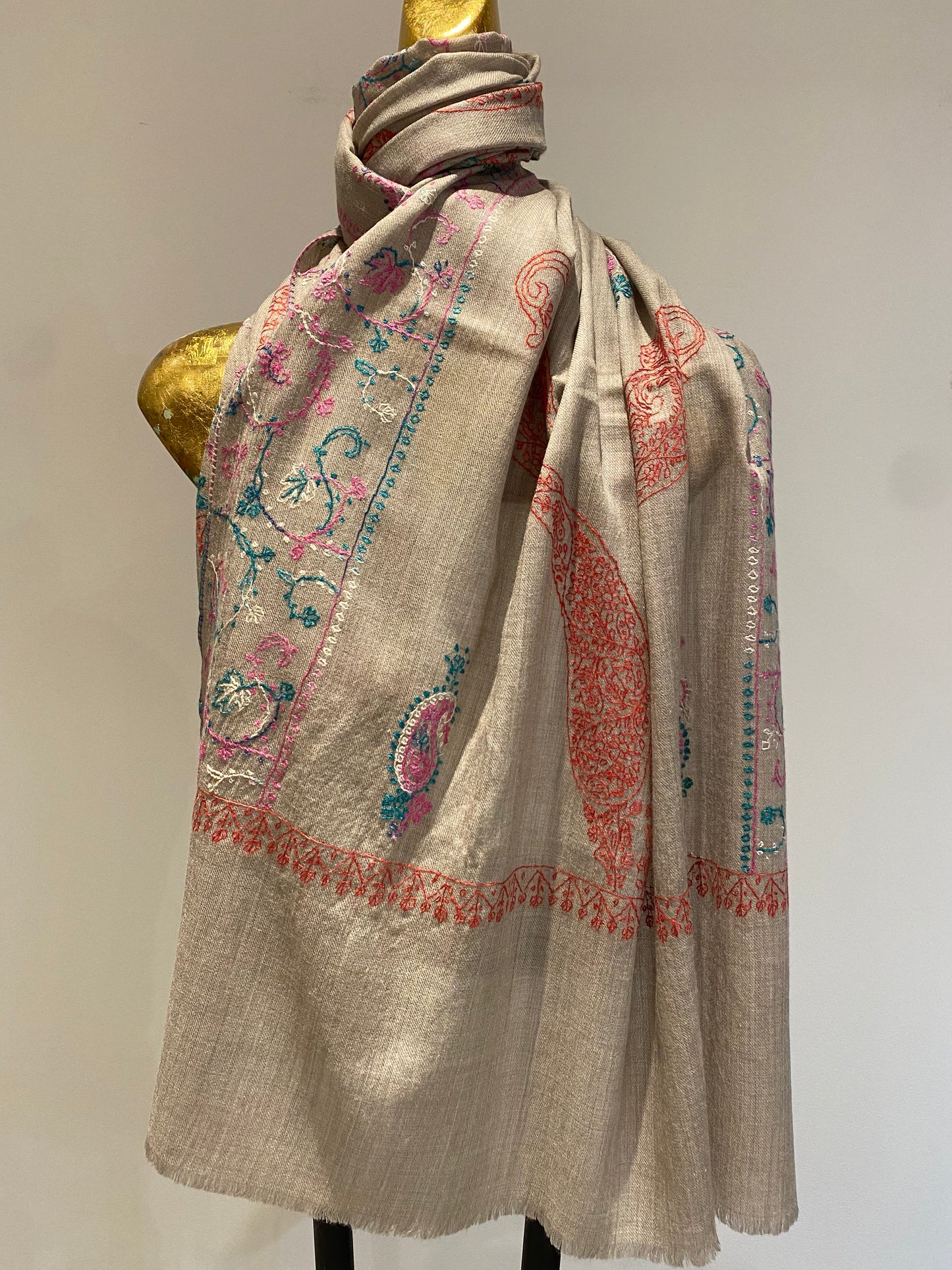 Kashmiri Shawl With Embroidery.     March Sale 25% Off ....At Checkout Use Code March25