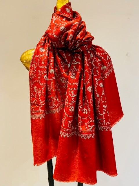 Kashmiri Shawl With All Over Embroidery.     March Sale 25% Off ....At Checkout Use Code March25