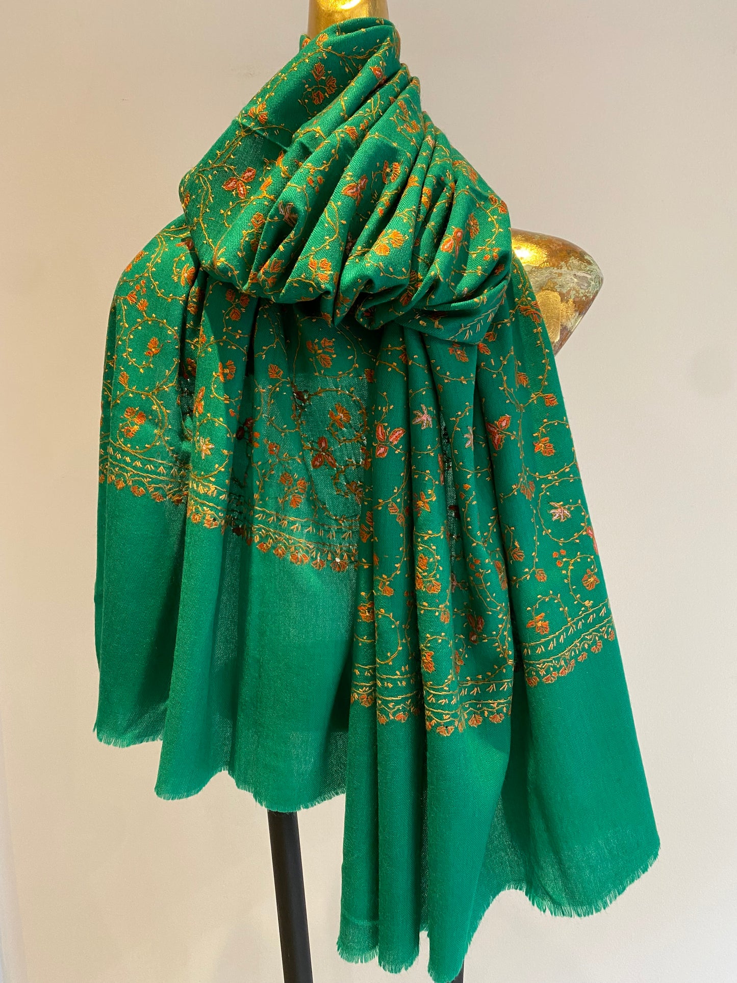 Kashmiri Shawl With All Over Embroidery.     March Sale 25% Off ....At Checkout Use Code March25