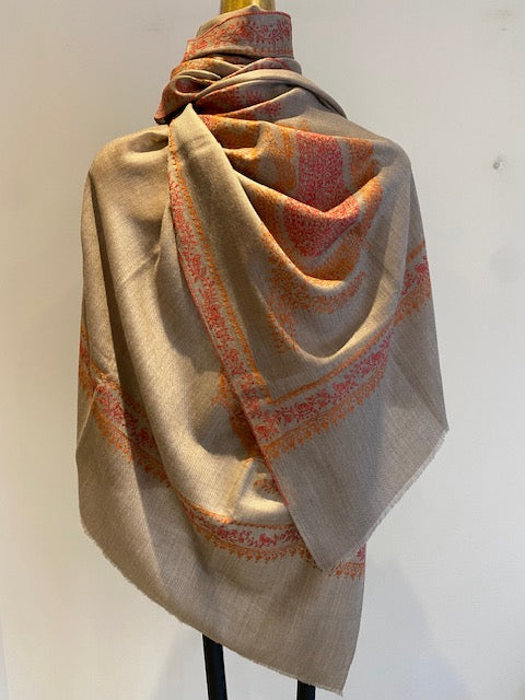 Kashmiri Shawl With Embroidery.     March Sale 25% Off ....At Checkout Use Code March25