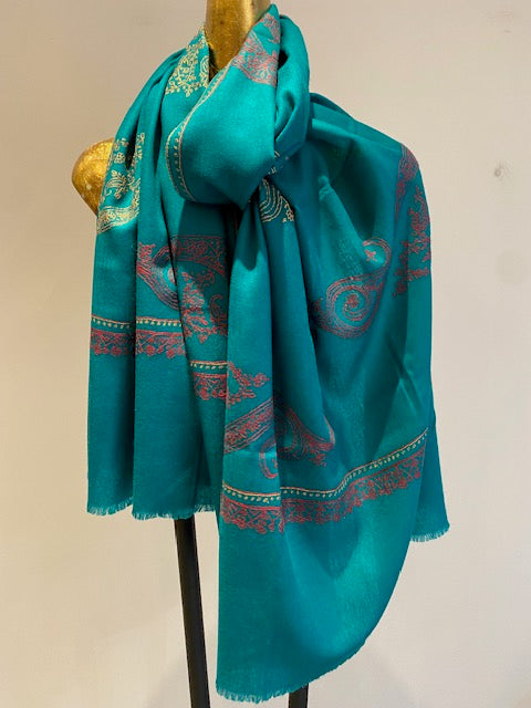 Kashmiri Shawl With Embroidery.     March Sale 25% Off ....At Checkout Use Code March25