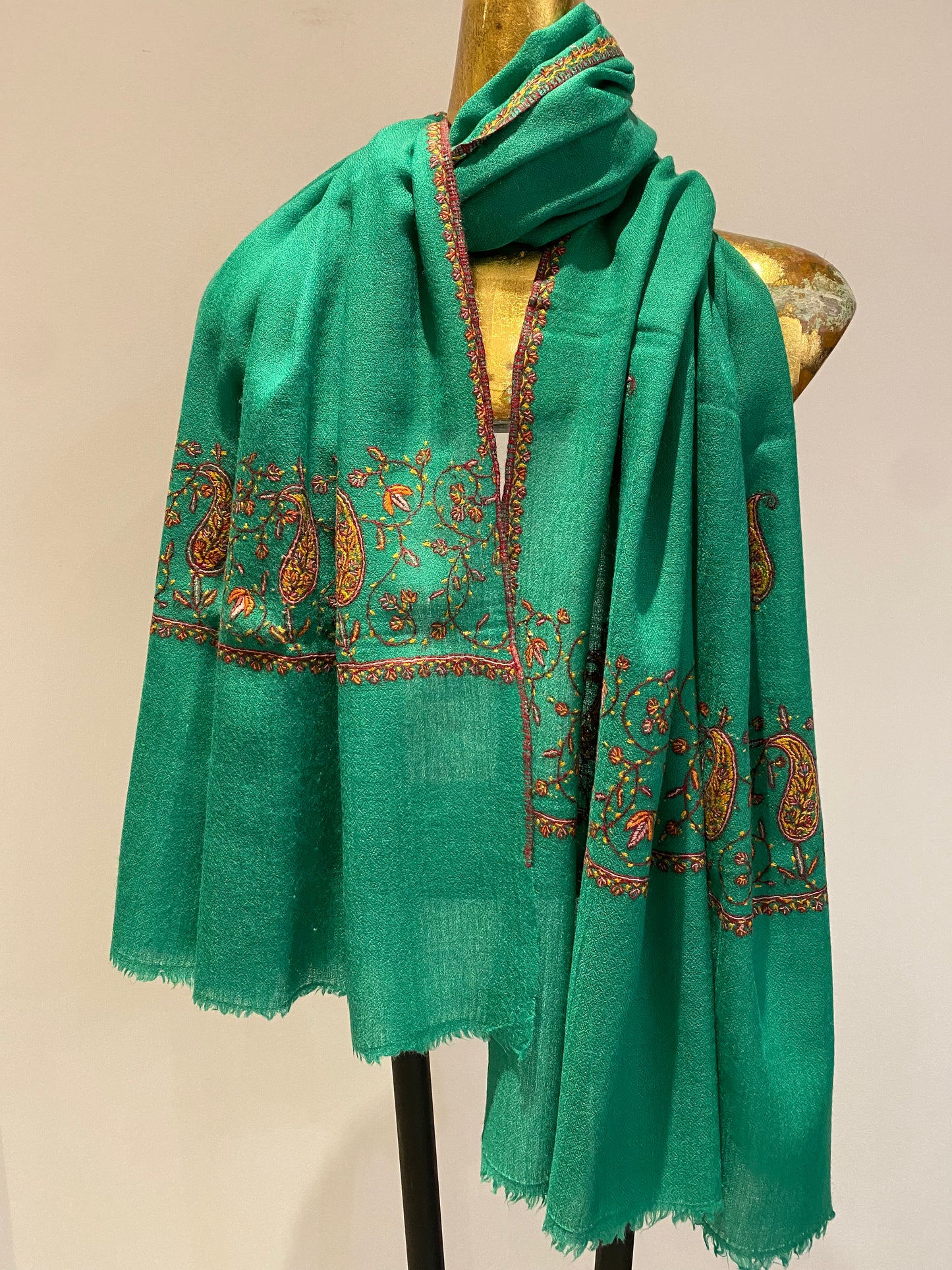 Kashmiri Shawl With Embroidery.     March Sale 25% Off ....At Checkout Use Code March25