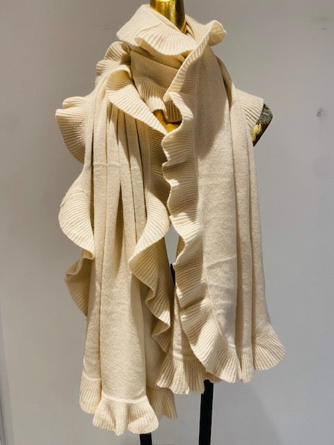 Cashmere Ruffled Shawl.       March Sale 25% Off ....At Checkout Use Code March25