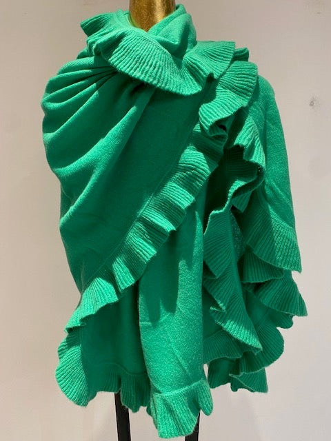 Cashmere Ruffled Shawl.       March Sale 25% Off ....At Checkout Use Code March25