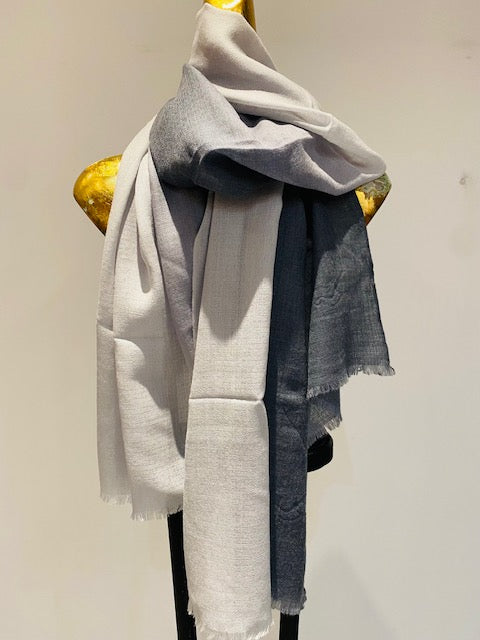 Cashmere Featherweight Two Tone Shawl.       March Sale 25% Off ....At Checkout Use Code March25