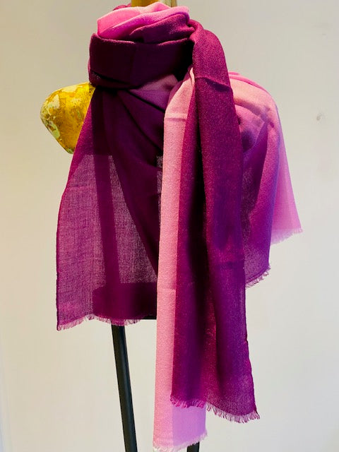 Luxury Light Cashmere Two Tone Shawl.      March Sale 25% Off ....At Checkout Use Code March25