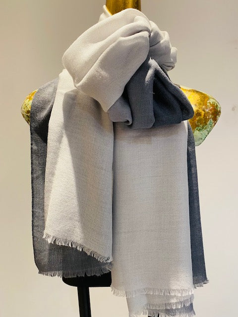 Luxury Light Cashmere Two Tone Shawl.      March Sale 25% Off ....At Checkout Use Code March25