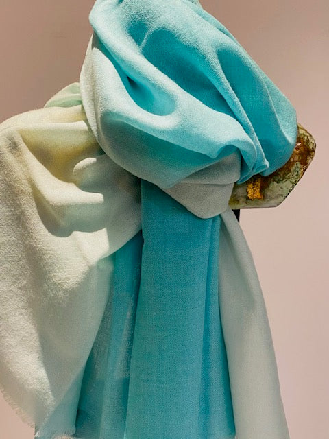 Luxury Light Cashmere Two Tone Shawl.      March Sale 25% Off ....At Checkout Use Code March25