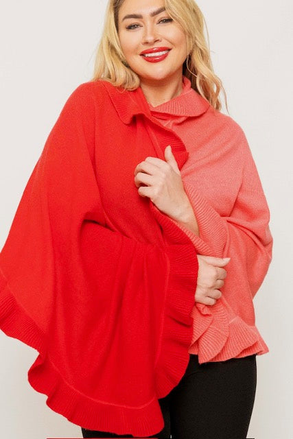 Cashmere Ruffled Shawl.       March Sale 25% Off ....At Checkout Use Code March25