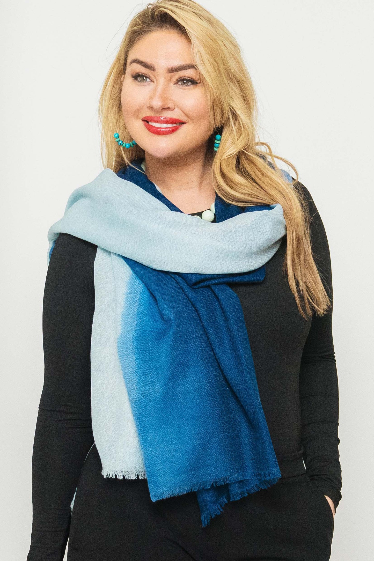 Luxury Light Cashmere Two Tone Shawl.      March Sale 25% Off ....At Checkout Use Code March25