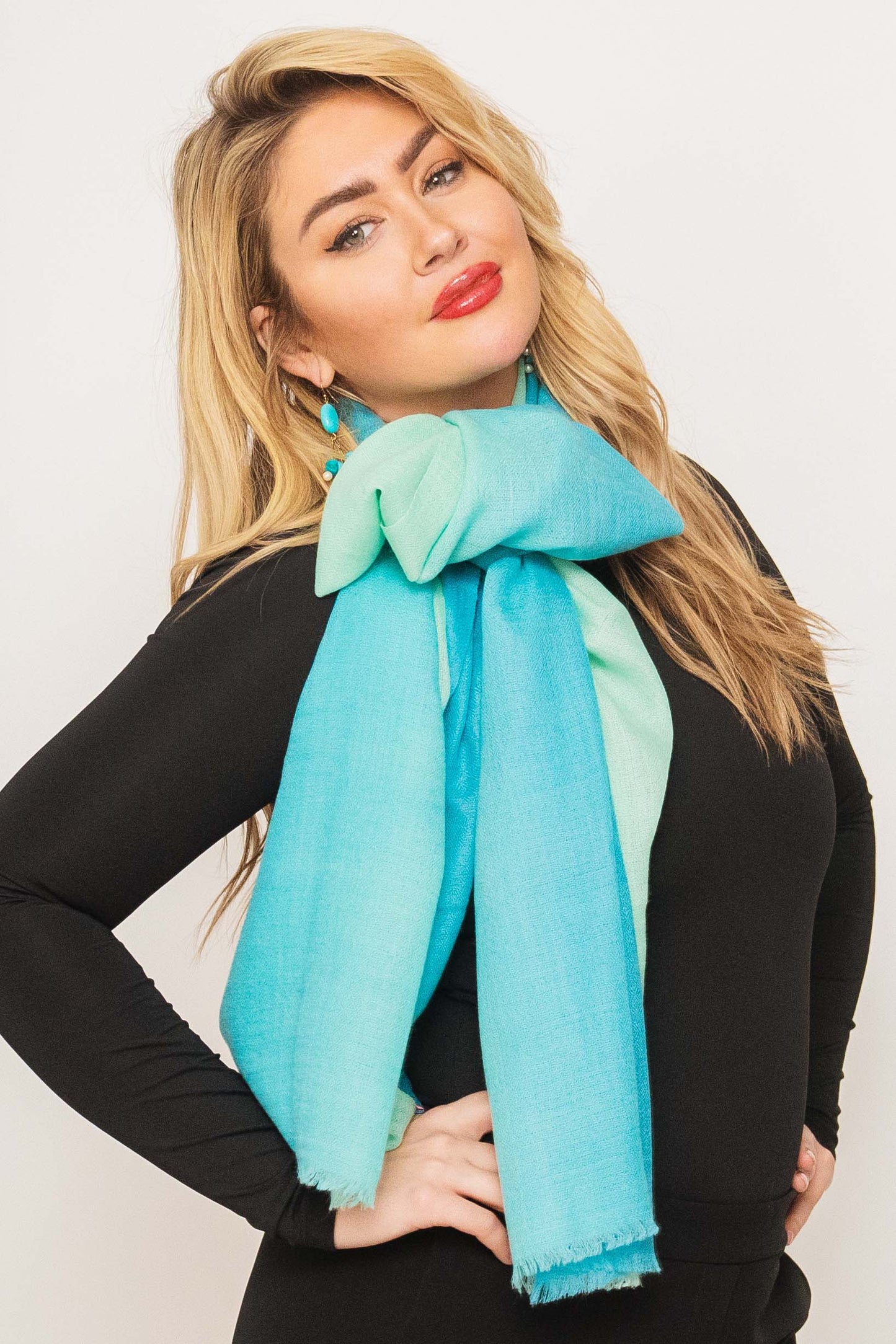 Cashmere Featherweight Two Tone Shawl.       March Sale 25% Off ....At Checkout Use Code March25