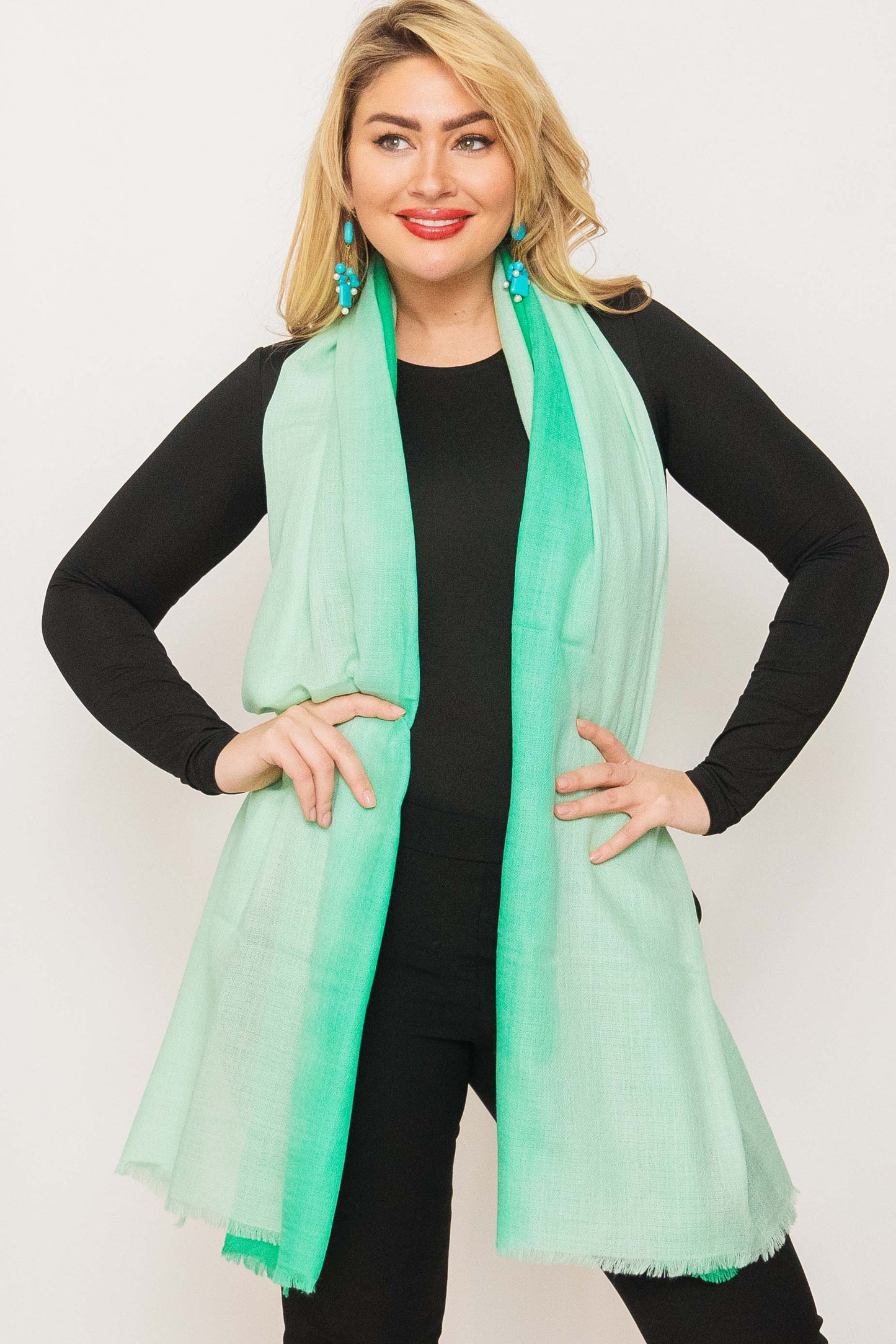 Cashmere Featherweight Two Tone Shawl.       March Sale 25% Off ....At Checkout Use Code March25