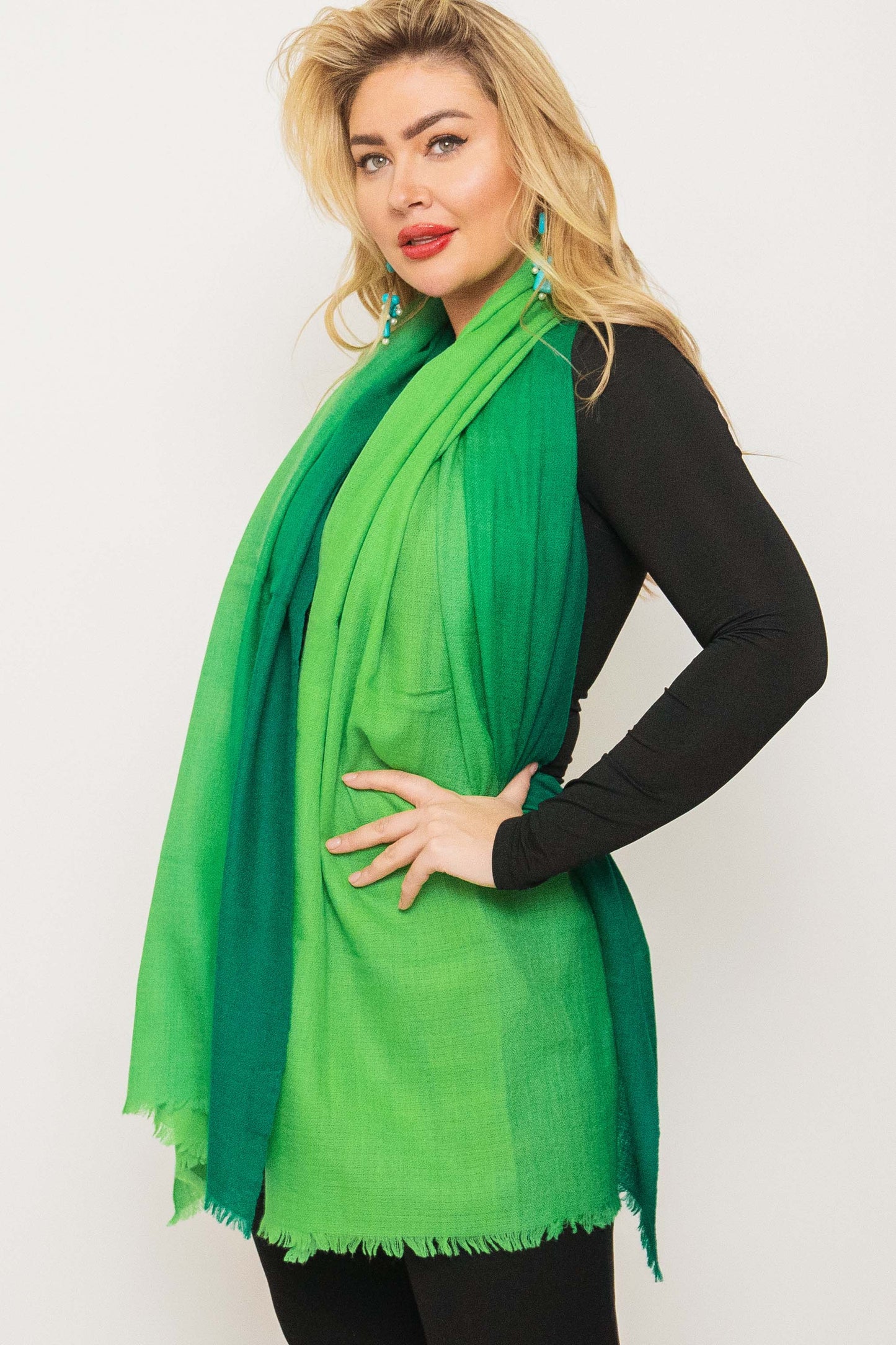 Cashmere Featherweight Two Tone Shawl.       March Sale 25% Off ....At Checkout Use Code March25