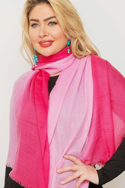 Cashmere Featherweight Two Tone Shawl.       March Sale 25% Off ....At Checkout Use Code March25