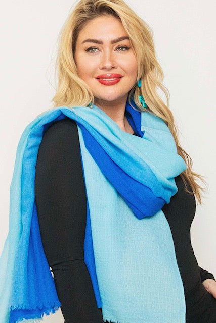 Cashmere Featherweight Two Tone Shawl.       March Sale 25% Off ....At Checkout Use Code March25