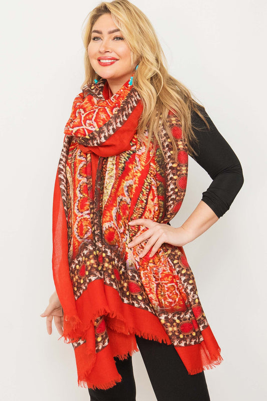 Fall Oversized Floral Shawl - Winter Sale 50% Off - At checkout use code Winter50%