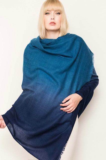 Luxury Light Cashmere Two Tone Shawl