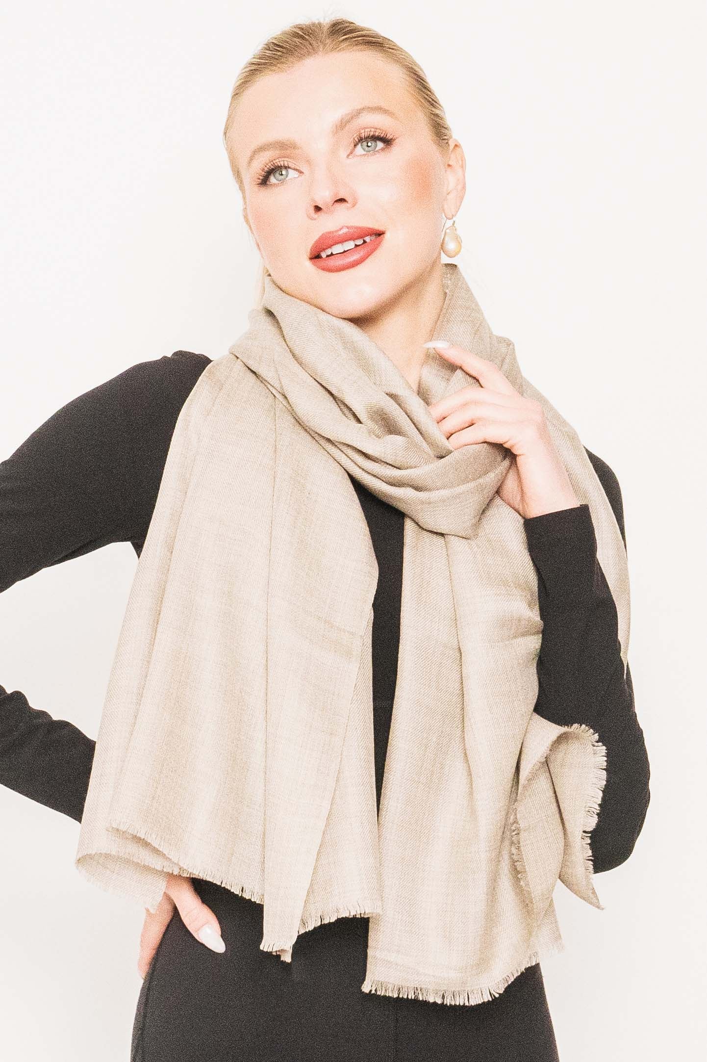 Cream hotsell cashmere shawl